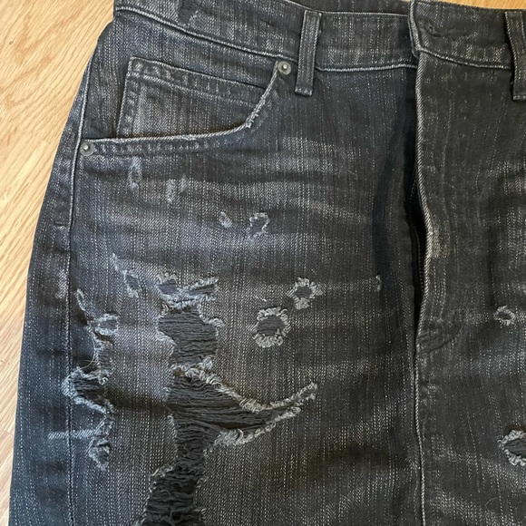 Agolde distressed black denim skirt - Picture 4 of 6